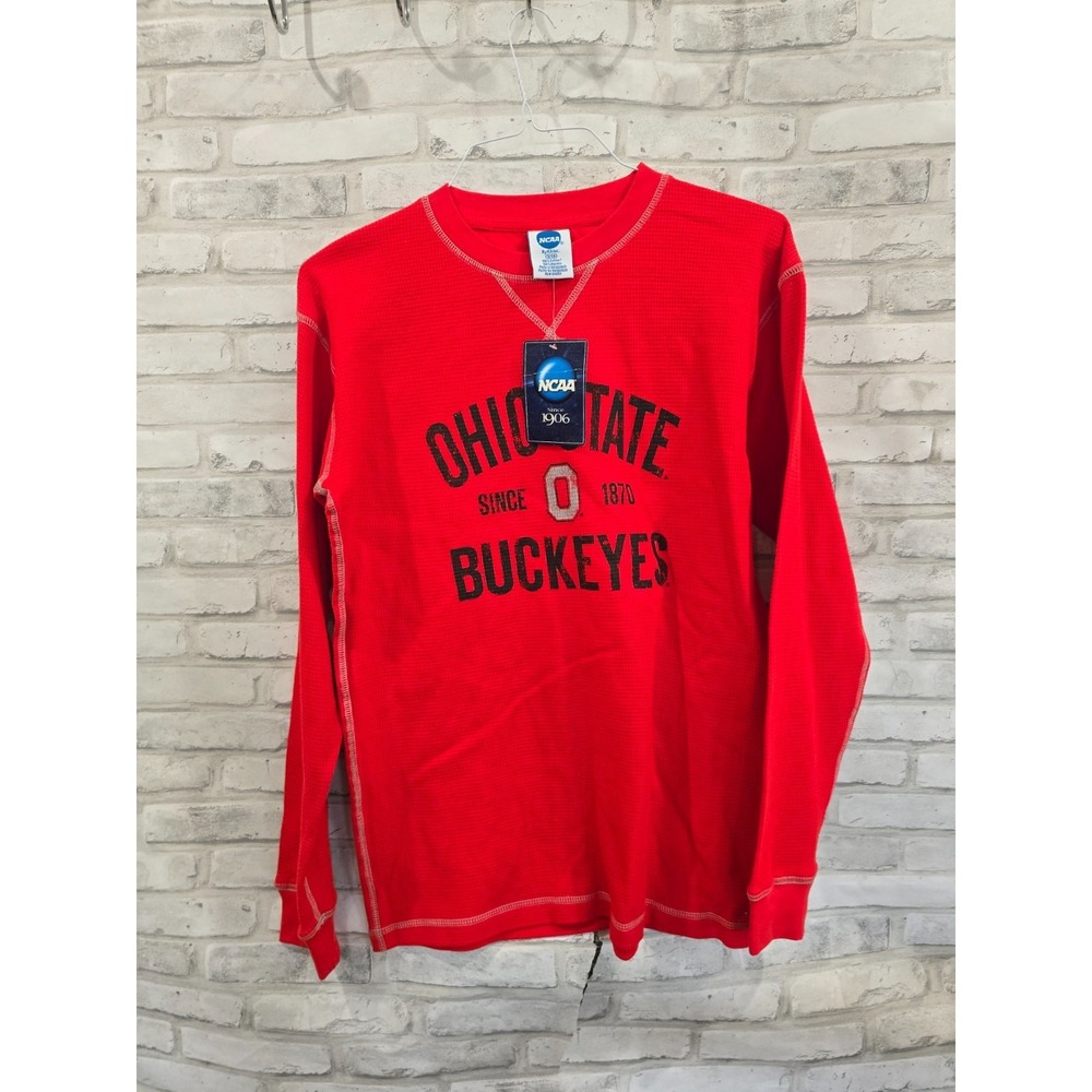 Mens Ohio State‎ OSU Buckeyes NCAA Long Sleeve Waffle Shirt Size Small New